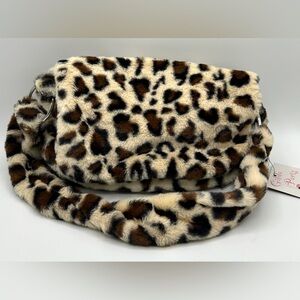 Brand New Gilda Paris Leopard Print Fur Messenger Bag NWT Sealed